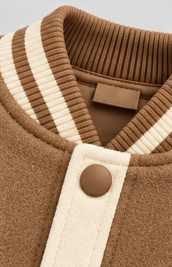 Blessed Generation Kids’ Varsity Jacket – Camel & Cream