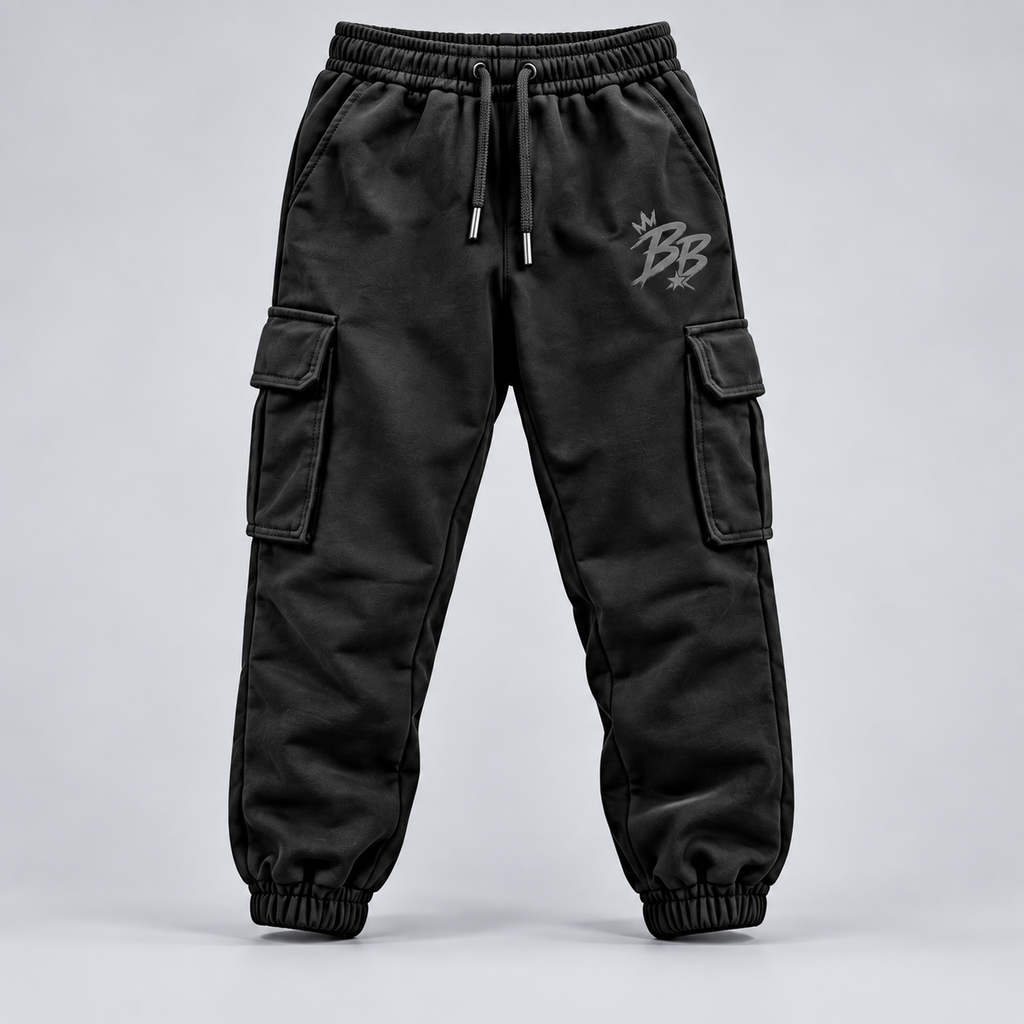 Utility Kids’ Cargo Joggers – Black