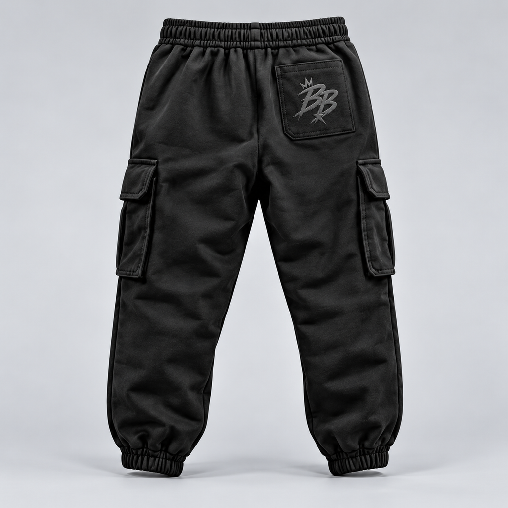 Utility Kids’ Cargo Joggers – Black