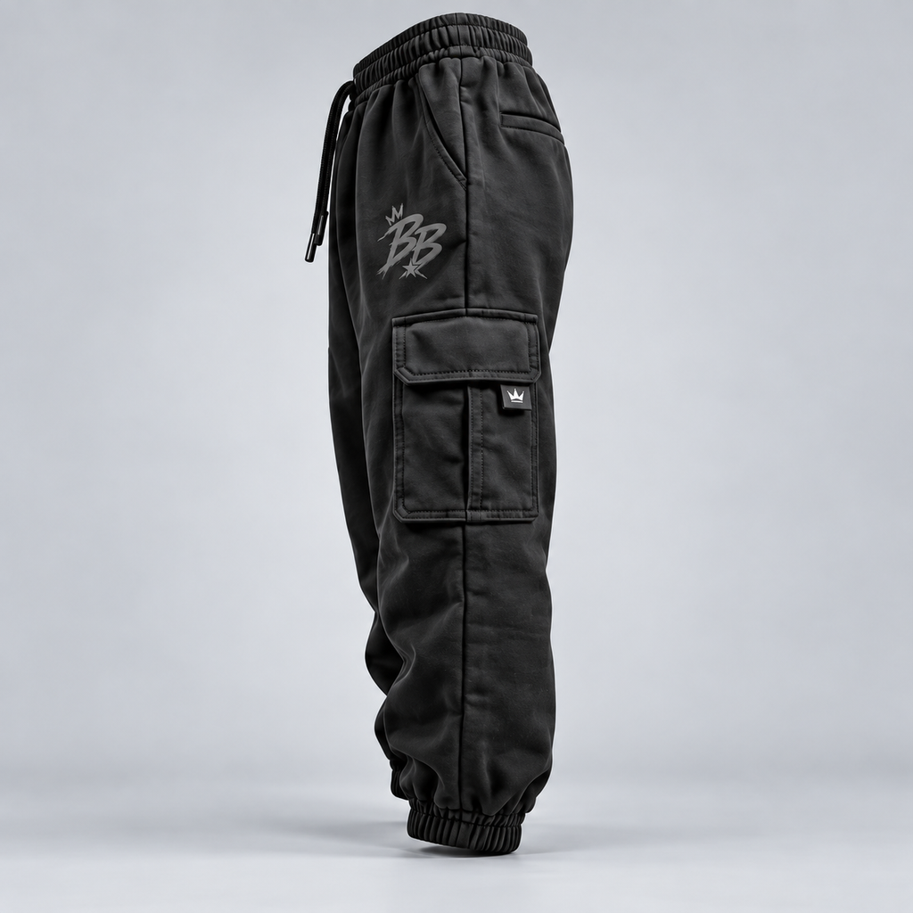 Utility Kids’ Cargo Joggers – Black