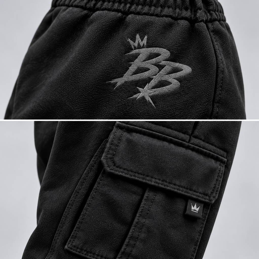 Utility Kids’ Cargo Joggers – Black