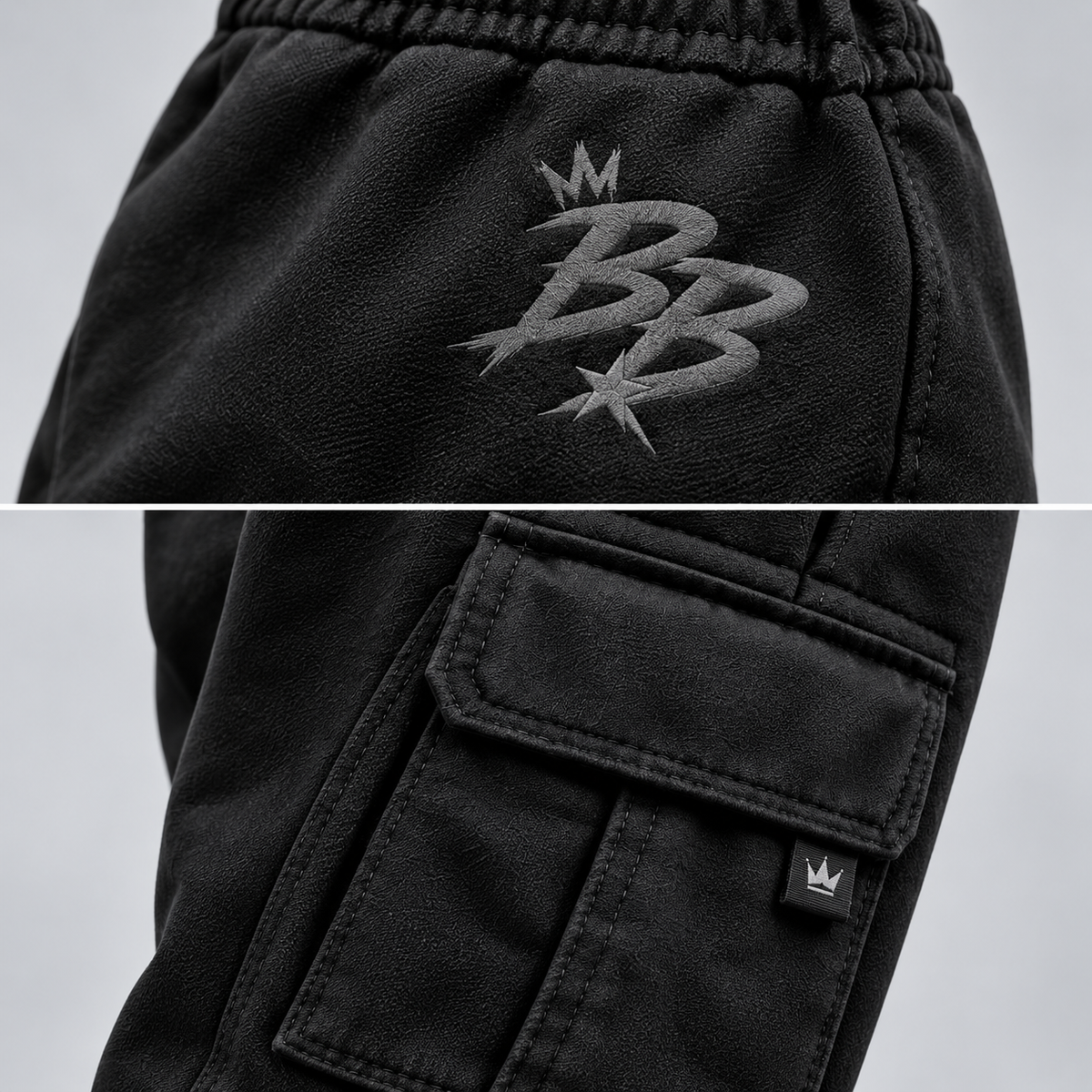 Utility Kids’ Cargo Joggers – Black