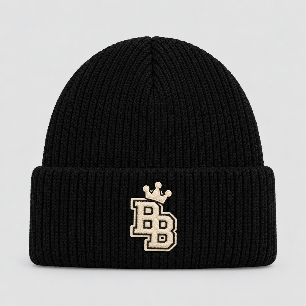 Kids’ Ribbed Beanie Hat – Black