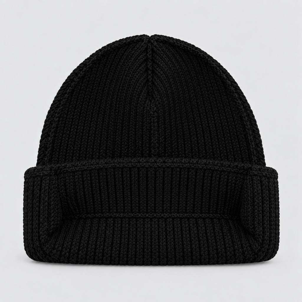Kids’ Ribbed Beanie Hat – Black